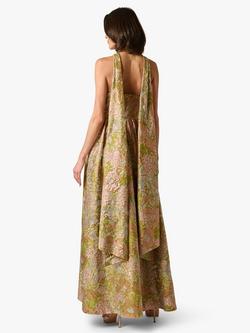 Aidan Mattox by Adrianna Papell Floral Jacquard Maxi Dress, Pink/Multi - view 2, Pink/Multi