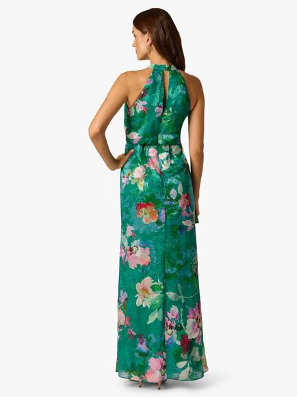 Adrianna Papell Petite Floral Chiffon Mermaid Dress, Green/Multi - view 2, Green/Multi