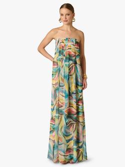 Adrianna By Adrianna Papell Textured Jacquard Chiffon Dress, Green/Multi, Green/Multi