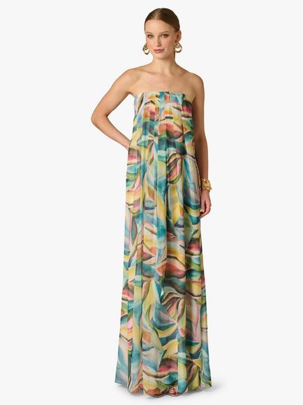 Adrianna By Adrianna Papell Textured Jacquard Chiffon Dress, Green/Multi, Green/Multi