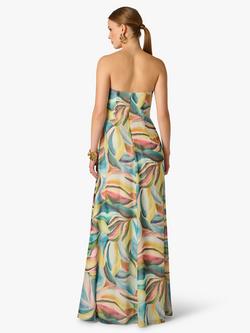 Adrianna By Adrianna Papell Textured Jacquard Chiffon Dress, Green/Multi - view 2, Green/Multi