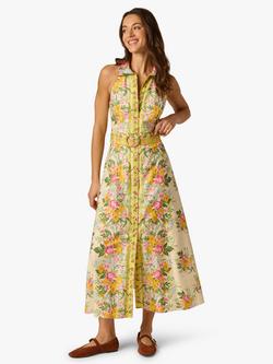 Adrianna By Adrianna Papell Retro Floral Shirt Dress, Yellow, Yellow