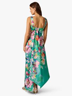 Adrianna Papell Floral Bow Back Mikado Dress, Green/Multi - view 2, Green/Multi