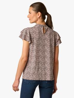 Adrianna Papell Ruffle Neck Knit Top, Champagne - view 2, Champagne