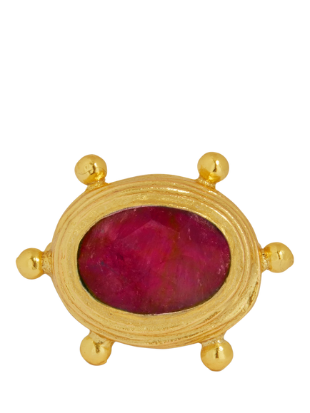 Ottoman Hands Zand Ruby Adjustable Ring, Gold - view 2, Gold