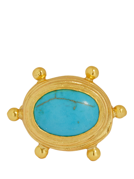 Ottoman Hands Zand Adjustable Turquoise Ring, Gold - view 2, Gold