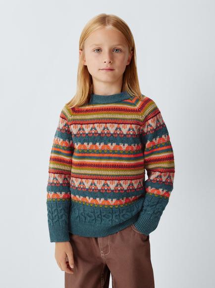 John Lewis Kids' Fair Isle Jumper, Bright Multi, Bright Multi