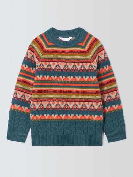 John Lewis Kids' Fair Isle Jumper, Bright Multi, Bright Multi