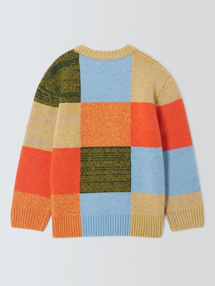 John Lewis Kids' Patchwork Jumper, Multi - view 2, Multi