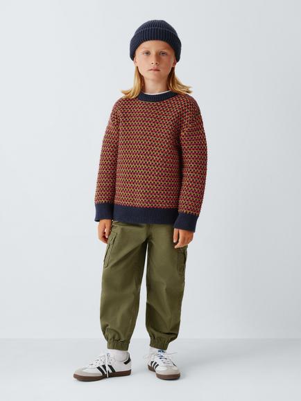 John Lewis Kids' Geometric Jumper, Multi - view 2, Multi