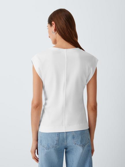 John Lewis Twist Side Sleeveless Cotton Top - view 2, White