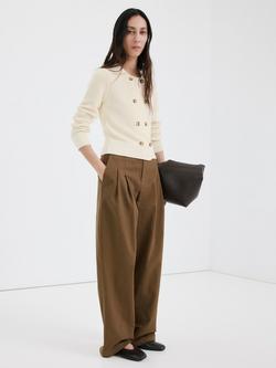 Mango Calella Double Breasted Cardigan, Raw, Raw