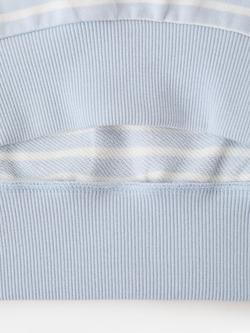 Mango Striped Cotton Sweatshirt, Sky Blue - view 2, Sky Blue