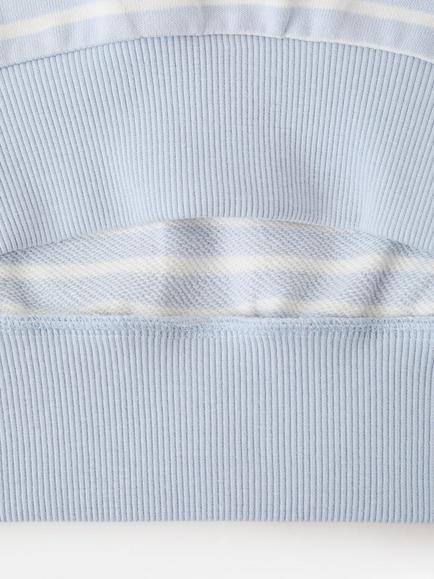 Mango Striped Cotton Sweatshirt, Sky Blue - view 2, Sky Blue