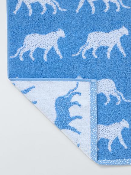 John Lewis Leopard Towels, Cornflower - view 2, Cornflower