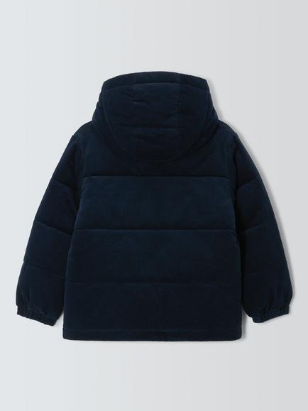 John Lewis Kids' Corduroy Puffer Coat, Navy Blazer - view 2, Navy Blazer