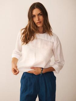 NRBY Julie Pure Linen Top - view 2, White