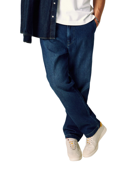 Benetton Mid-Rise Straight Denim Jeans, Blue, Blue