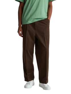 Benetton Cotton Gabardine Straight Leg Chinos, Brown, Brown