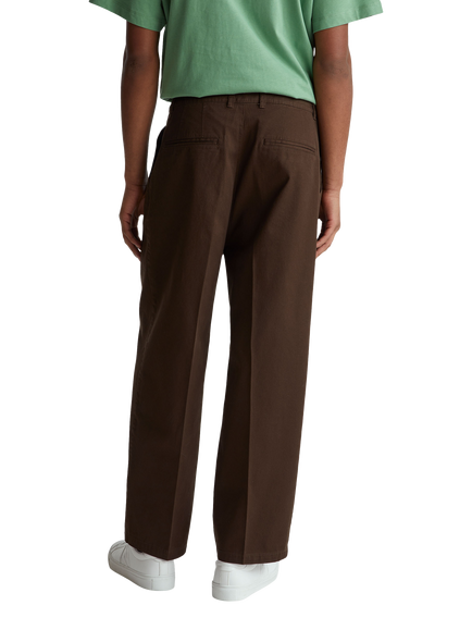 Benetton Cotton Gabardine Straight Leg Chinos, Brown - view 2, Brown