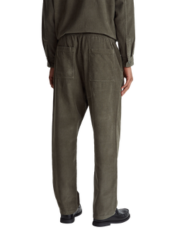 Benetton Straight-Cut Cotton Corduroy Joggers, Green - view 2, Green