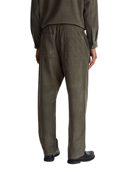 Benetton Straight-Cut Cotton Corduroy Joggers, Green - view 2, Green