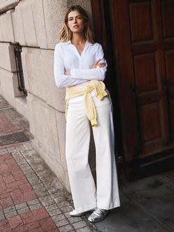 NRBY Ash Wide Leg Jeans, White - view 2, White