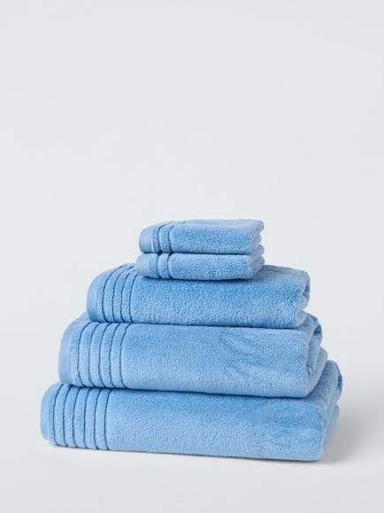 John Lewis Ultra Soft Cotton Towels, Cornflower Blue