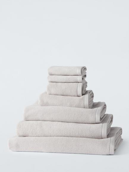 John Lewis Pure Cotton Spa Towels, Cool Grey