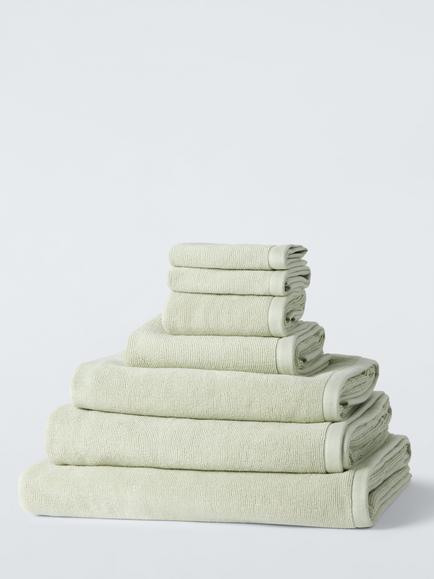 John Lewis Pure Cotton Spa Towels, Soft Pistachio