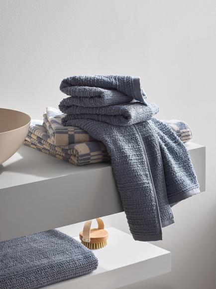 John Lewis Woven Textured Towels - view 2, Pacific