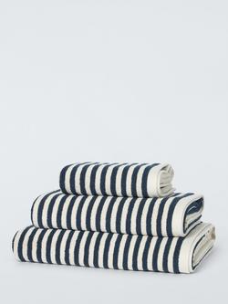 John Lewis Fine Stripe Towels, Midnight