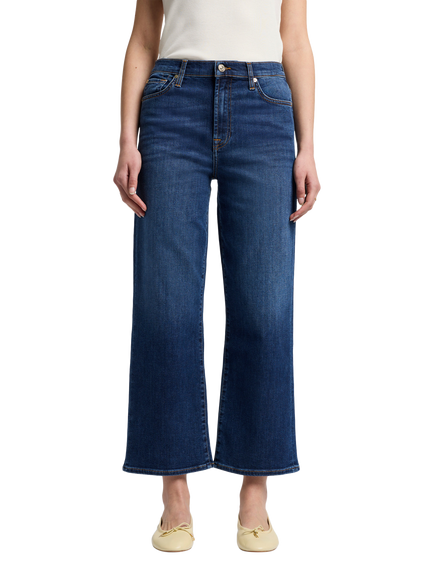 7 For All Mankind High Rise Straight Leg Cropped Jeans, High Wave, High Wave