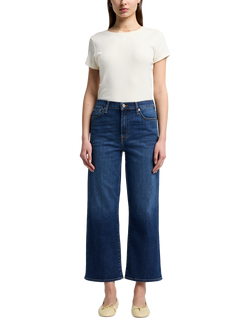 7 For All Mankind High Rise Straight Leg Cropped Jeans, High Wave - view 2, High Wave