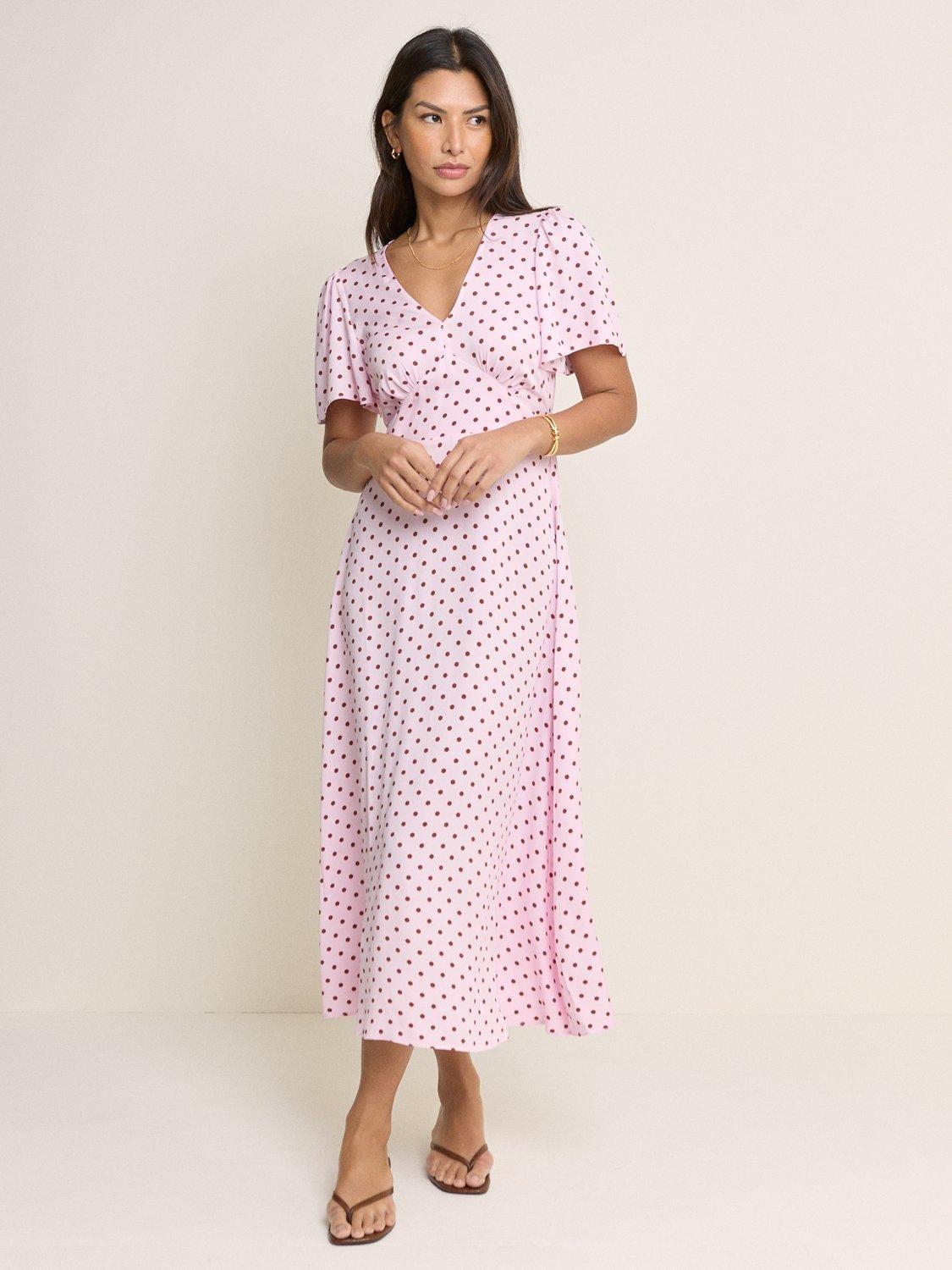 knee length dresses for ladies Floret Midi Dress - Red Hearts main image 1