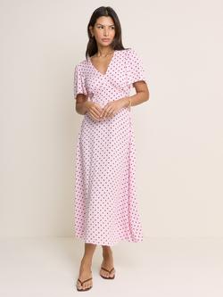 Nobody's Child Atlas Polka Dot Midi Dress, Pink, Pink