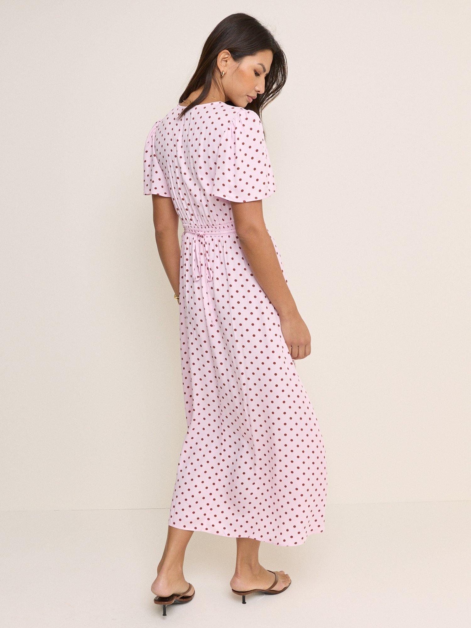 knee length dresses for ladies Loeve Long Sleeve Midi Dress - Pink