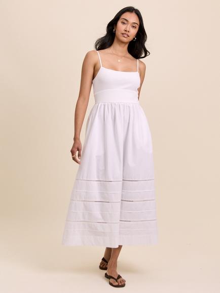 Nobody's Child Goldie Sleeveless Cotton Blend Midi Dress, White, White