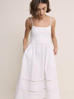 Nobody's Child Goldie Sleeveless Cotton Blend Midi Dress, White - view 2, White