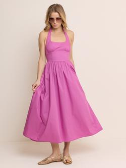 Nobody's Child Hallie Halterneck Midi Dress, Pink, Pink