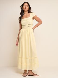 Nobody's Child Jessy Lace Insert Midi Dress, Yellow, Yellow