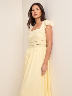Nobody's Child Jessy Lace Insert Midi Dress, Yellow - view 2, Yellow