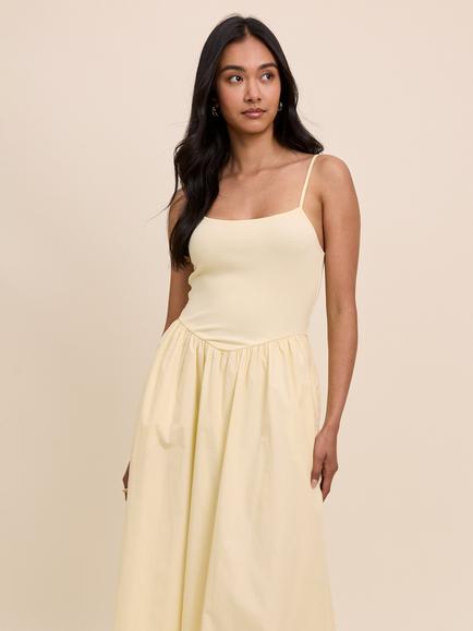 Nobody's Child Madelyn Square Neck Midi Dress, Yellow - view 2, Yellow