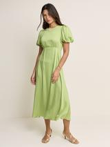 mint green dress styling Mint Green Floral Midi Dress With Sweetheart Neckline main image 0
