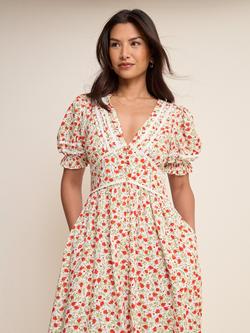 Nobody's Child Saffy Midi Dress, White/Multi - view 2, White/Multi