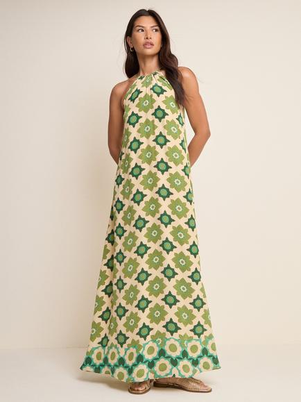 Nobody's Child Sara Geometric Floral Maxi Dress, Green, Green