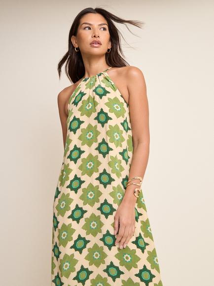 Nobody's Child Sara Geometric Floral Maxi Dress, Green - view 2, Green
