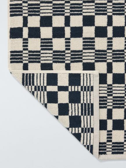 John Lewis Check Towels - view 2, Midnight