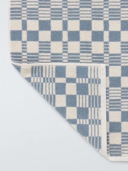 John Lewis Check Towels - view 2, Pacific