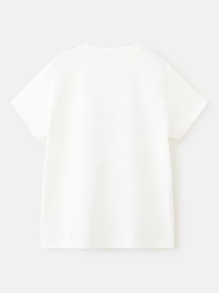 Mango Kids' Embossed Text T-Shirt, Off White - view 2, Off White